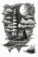 lighthouse tattoo design idea