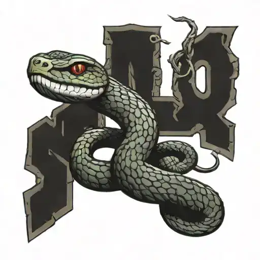 trust no one snake tattoo design idea