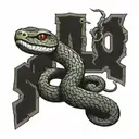 trust no one snake tattoo design idea
