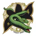 trust no one snake tattoo design idea