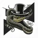 trust no one snake tattoo design idea