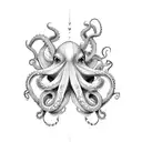ship with octopus tattoo design idea