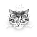 cat and computer mouse tattoo design idea