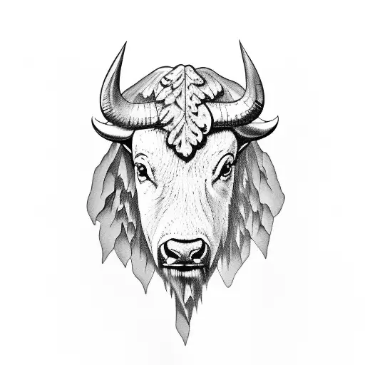 buffalo and butterfly, Iansã  tattoo design idea