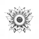 sunflower; butterfly; music notes tattoo design idea