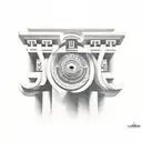 Greek buildings tattoo design idea