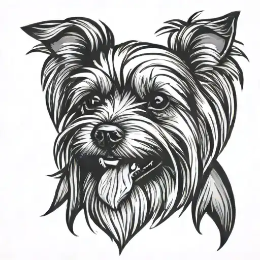 Yorkshire terrier smiling tattoo design idea