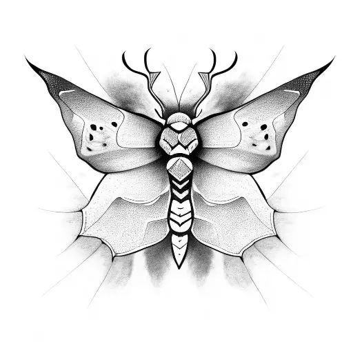 silk moth tattoo design idea