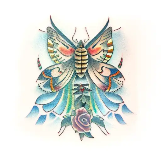 silk moth tattoo design idea