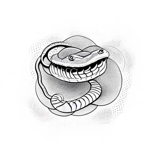 coiled snake eating itself tattoo design idea