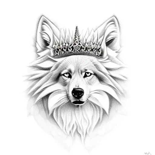 mujer lobo reina tattoo design idea