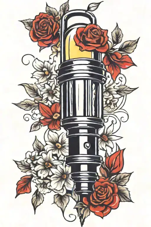 flashlight tattoo design idea