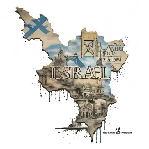 israel name written inside surrounded tattoo design idea