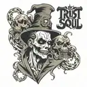 Trust No Soul with ghoul or ghost face tattoo design idea