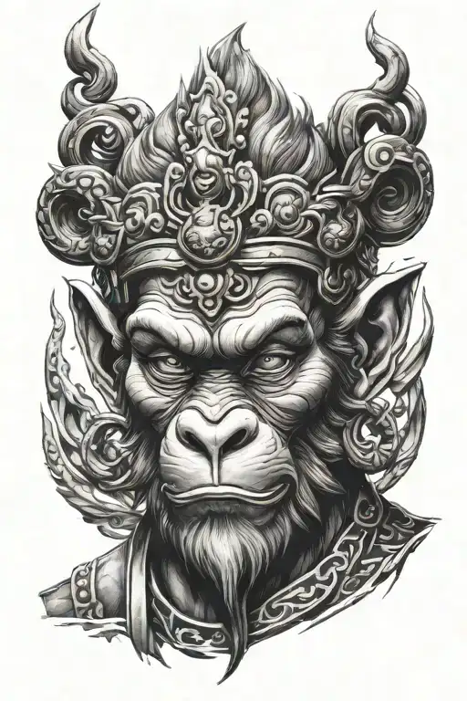 monkey king tattoo design idea