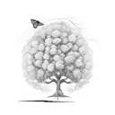 A tree growing from a small seedling to a strong, flourishing tree with the words 'Progress, Not Perfection' tattoo design idea