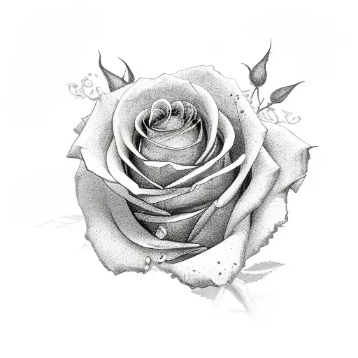 Vine with roses, rose petals dropping tattoo design idea