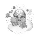 Rest In Peace Pops with son and father praying tattoo design idea