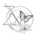 Roman Numeral number 4 with butterfly surrounded tattoo design idea