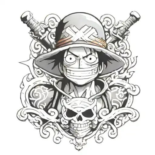 one piece anime tattoo design idea
