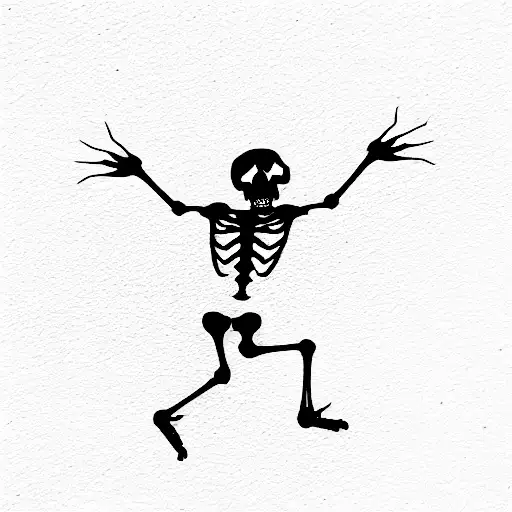 running skeleton tattoo design idea