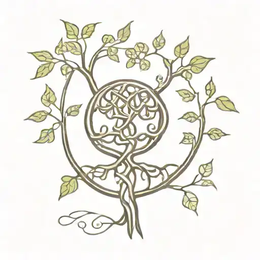 honey locust tree with celtic knot tattoo design idea