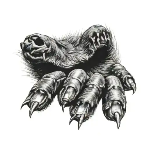 bear paw tattoo design idea