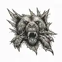 bear paw tattoo design idea