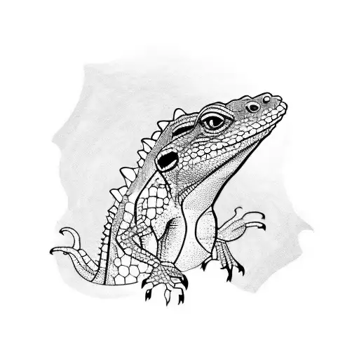 Decorative lizards reptiles with long curved tails decorated geometric  ornament isolated on white background, vector illustration suitable for  tattoo, logo or mascot design, scrapbooking, page cover Stock Vector |  Adobe Stock