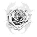 rose and money tattoo design idea