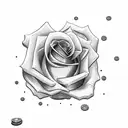 rose and money tattoo design idea