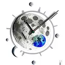 photo realistic moon with clock hands pointing to the time 1:11 tattoo design idea