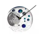 photo realistic moon with clock hands pointing to the time 1:11 tattoo design idea