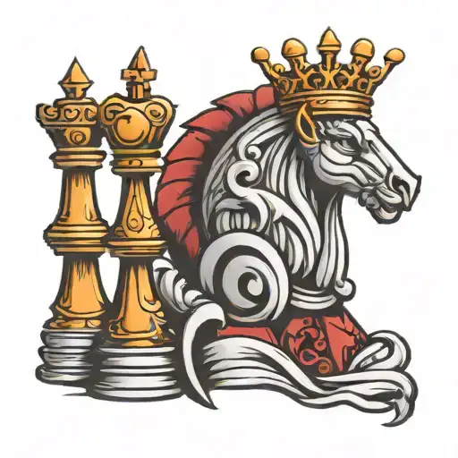 king chess piece tattoo design idea