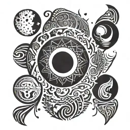 phases of the moon tattoo design idea