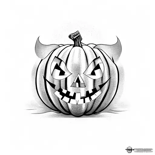 Ghost with a pumpkin next to him tattoo design idea
