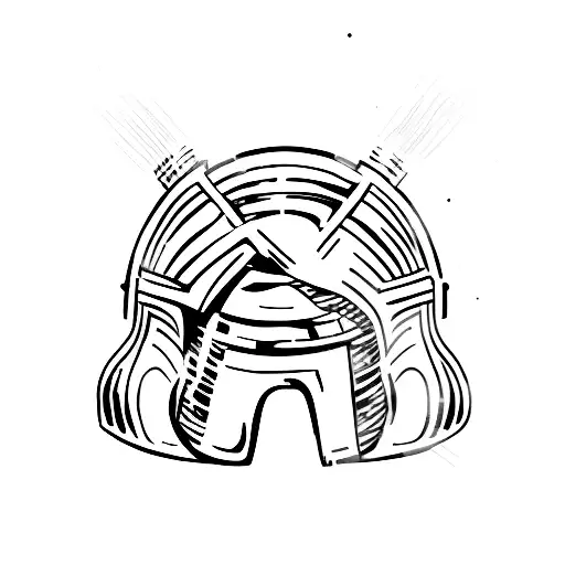 spartan helmet tattoo design idea