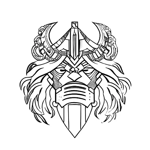 A Spartan helmet, lion  tattoo design idea
