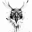 golden eagle with splatter background tattoo design idea