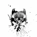 golden eagle with splatter background tattoo design idea