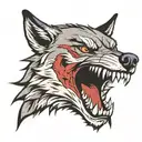 wolf head with teeth tattoo design idea
