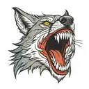wolf head with teeth tattoo design idea