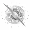 moon Saturn sun and Capricorn constellation tattoo design idea