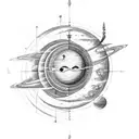 moon Saturn sun and Capricorn constellation tattoo design idea