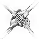 A sketch-style tattoo of diverse hands holding each other, representing unity and solidarity in the fight for equality tattoo design idea