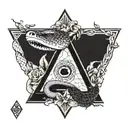 triangle with a snake in the middle tattoo design idea