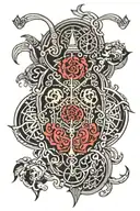 sadomasochism symbol incorperating mental health and macabre pain elements tattoo design idea