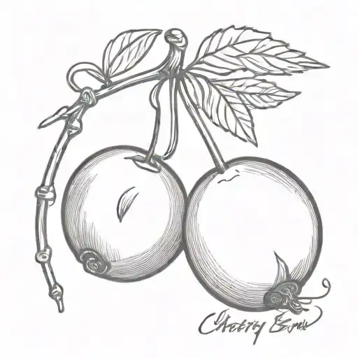 An cherry bomb with "Cherry Bomb" written in cursive under it tattoo design idea