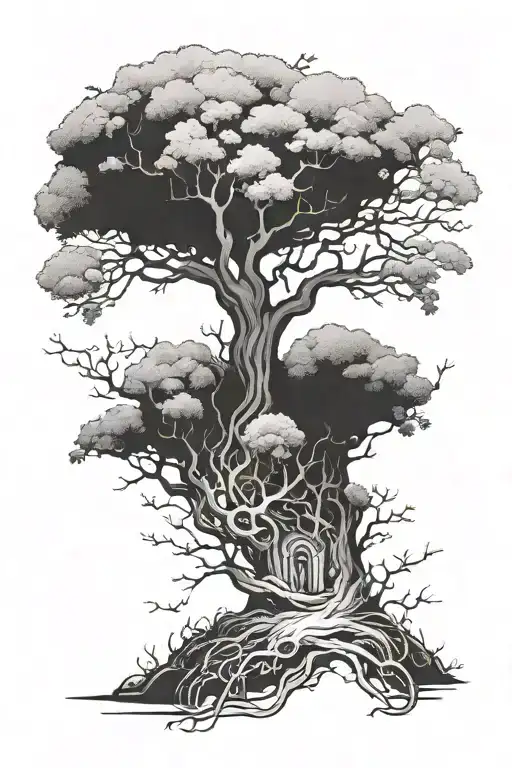 seed planted as it grows into a tree growing tattoo design idea