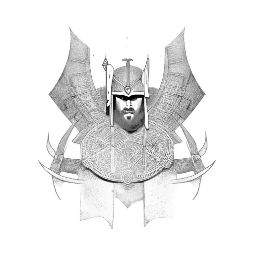 Anglo-Saxon warrior tattoo design idea